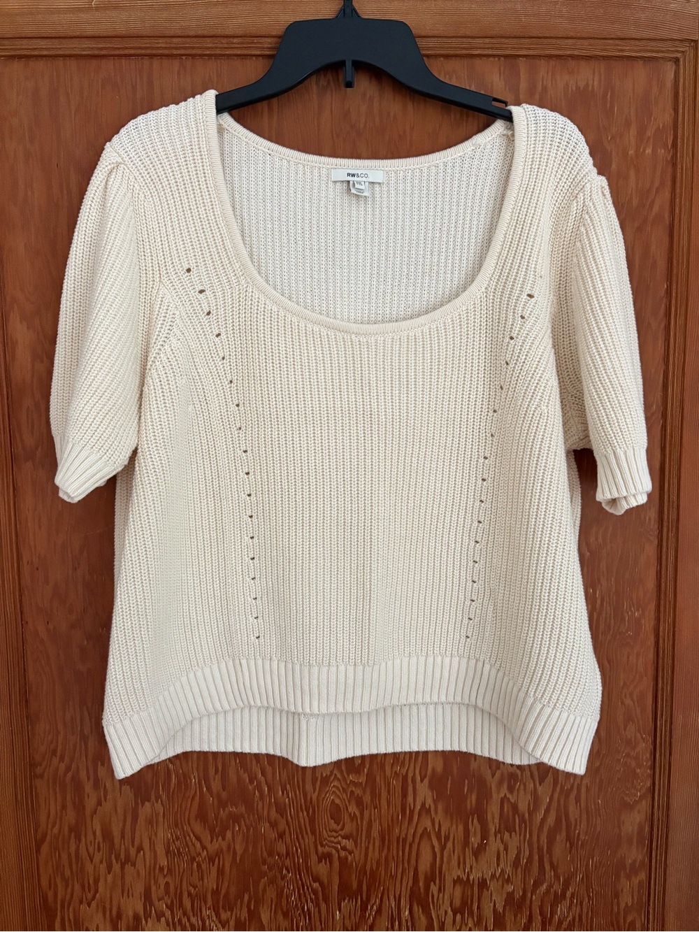 Cream Knit Sweater Blouse